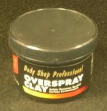 <b>Overspray Clay:</b>  Uniquely formulated surface preparation clay.  Quickly removes overspray, tree sap, mist, and other airborne pollutants.  Safe and effective on all types of paint.  2 x 100g bar.  <i>Overspray Clay</i>