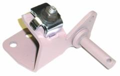 Throttle Cable Brackets 426 Hemi Single 4bbl - Complete with zinc plated hold down and correct hex coni keps nut.

Use for both 4-speed and automatic transmission applications.  Remove pivot pin and spacer for use with 4-speed.  Reference Chrysler part number 2780 589.