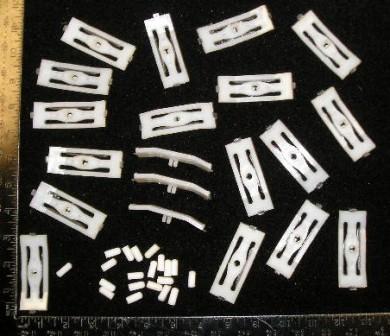 Rocker Molding Clips (set of 18)  Please NOTE:  Coronets need (20) rocker mldg clips (See Part #RS-663 for the (2) extra needed to order)