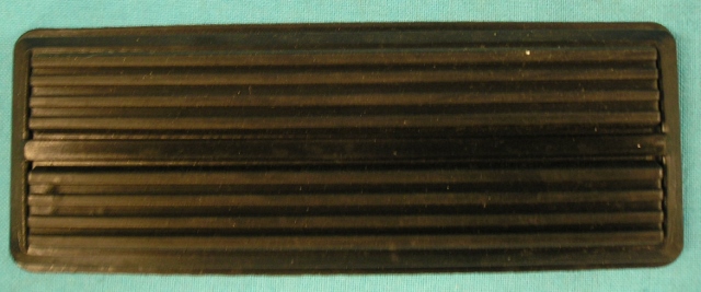Brake pedal pad - Automatic. Reproduction. Measures 6-1/2" side to side edge and 2-1/2" top edge to bottom edge.  Original part # 3575101 on the back