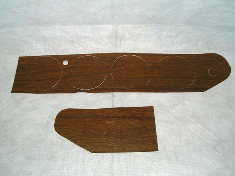 Direct Reset - 2 Piece Dash woodgrain kit (3 switch left panel)  no rear defog, no pwr top