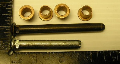 Door Hinge Repair Kit - One 2-1/2" short pin, one 3-3/8" long pin and four bushings for one door.