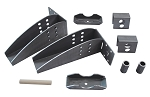 Spring Relocation Kit - Moves leaf springs in 3" per side for added tire clearance.  Mounts in longitudinal.  Requires welding.  Includes front hangers, shackles, rear shackle mount and spring mounting seats.