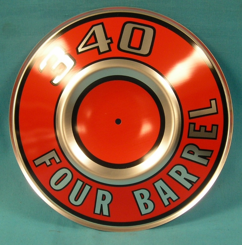 Air Cleaner Pie Pan - Orange "340 4-bbl" (Dodge and Plymouth)