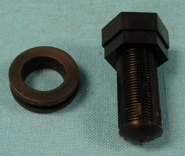 Washer jar filter package.  Contains the nut and filter used to hold the pump to the bottle.  New Chrysler part for all models.