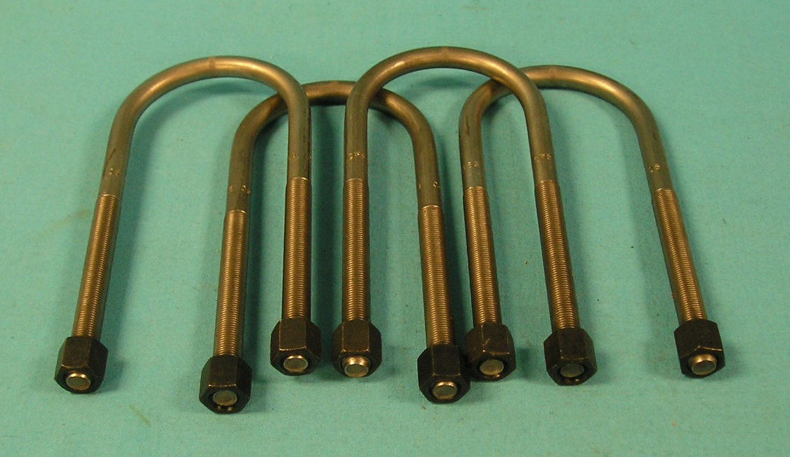 Spring U-Bolt and Nut Package - For 8-3/4 rear ends - Comprised of (4) 7-1/2" U-Bolts And (8) Nuts for Leaf Springs