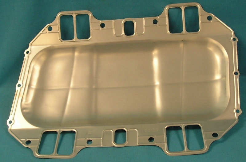 Intake gasket heat block off. Stainless steel heat block-off plate and intake gasket blocks exhaust heat from transferring to the intake manifold for a cooler, denser fuel-air mixture. for B big block engines