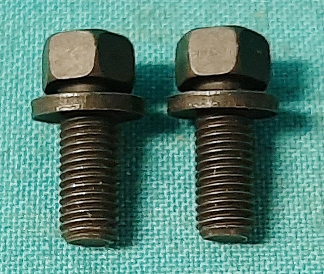 New Chrysler U-joint bolt used on all models to mount the rear U-joint.  Special grade-eight bolt
measures 1/4" x 5/8". INDIVIDUAL