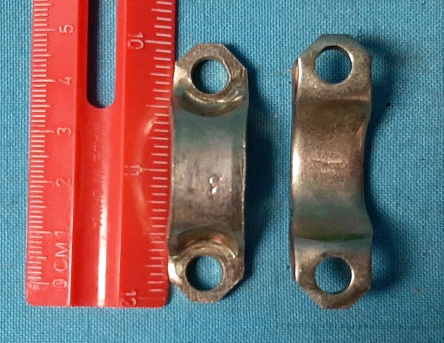 New large U-joint strap.  Retains the U-joint to the flange.  Use two per car. SMALL