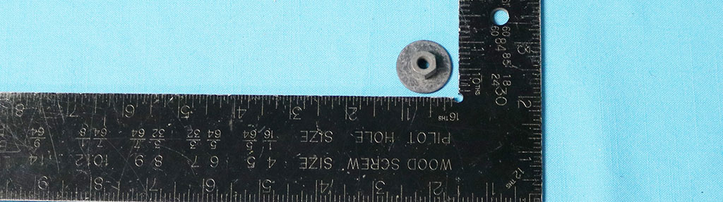 Battery Hold Down Nut. ¼-20 UNC nut screws onto the J-bolt to hold-down the Battery.  Black phosphate finish as original (2 per car needed.