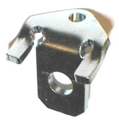 Throttle Return Spring Brackets Big Block with A/C  Zinc painted bracket bolts to rear of RV2 compressor bracket.