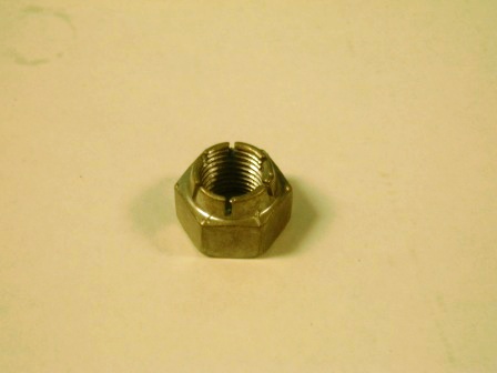 Adjusting nut.  Special shouldered and self-locking nut used with the fork rod, use 1 per car.