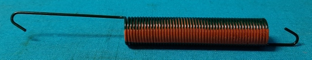 Throttle Return Spring, 1967-68 Big Block 4bbl- Dark Green with Orange Accent Stripe. Powder coated correct 49 coil and end profiles #2899 327.....